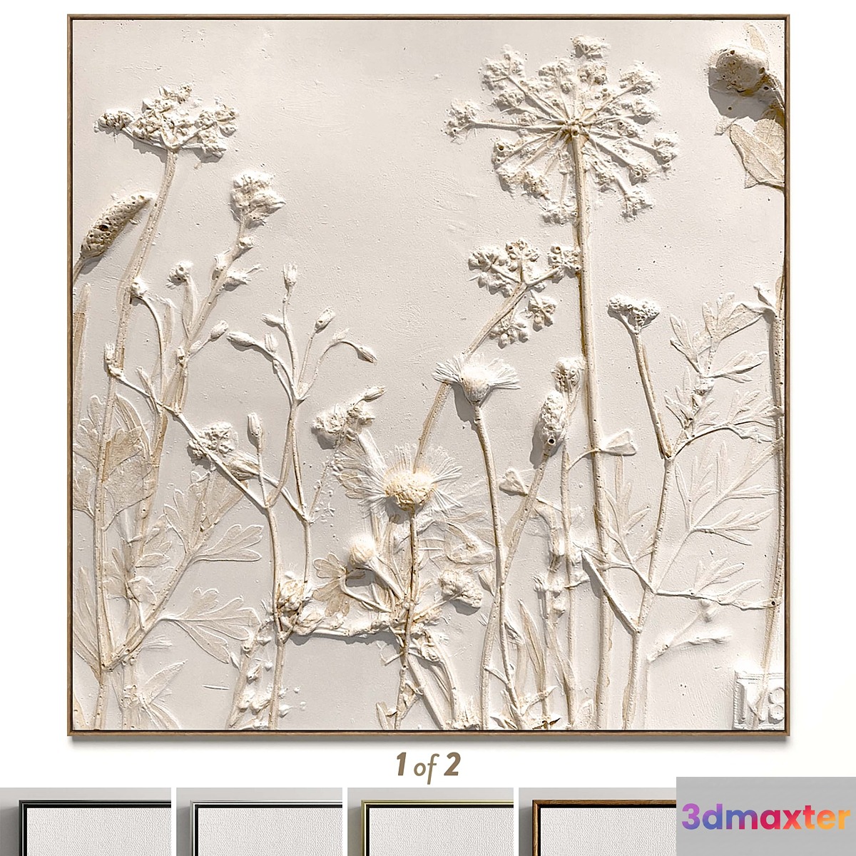 Plaster two square photo frames 68