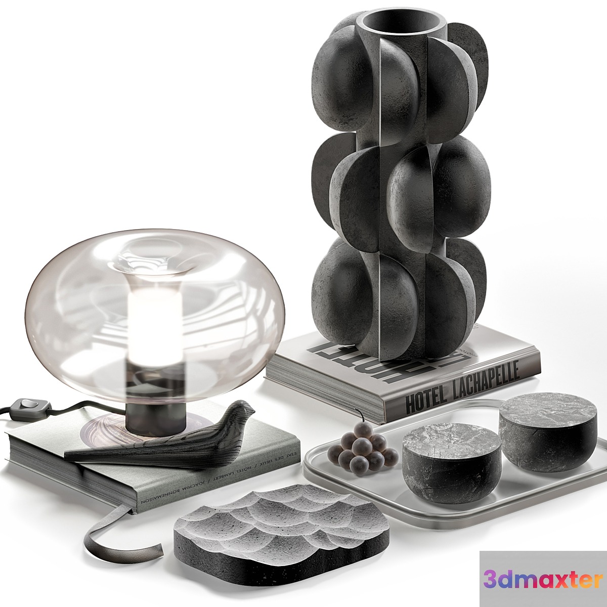 Coffee table decor set 045 with lamp