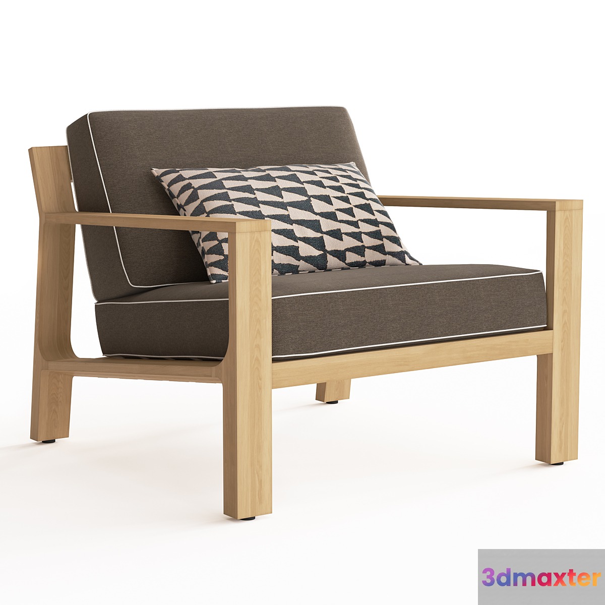 Rhodes Teak Lounge Chair 3D Max
