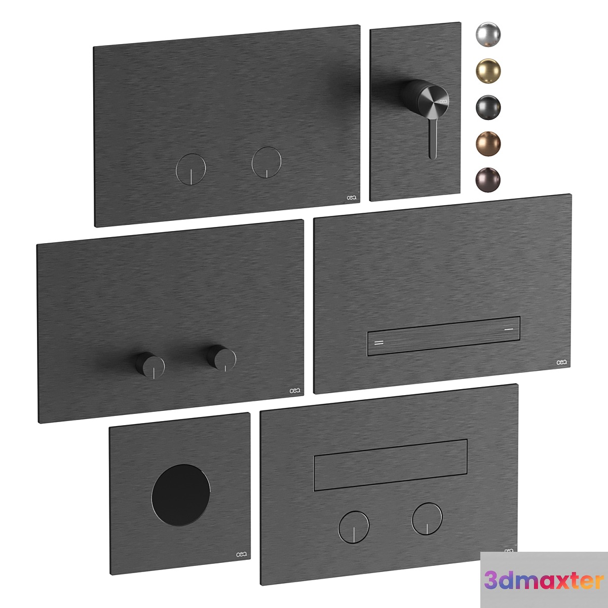 Flush buttons CEA set 01 3D Max
