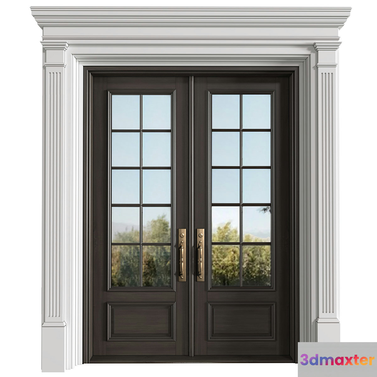 Entrance classic doors. Entrance to the house.Front Door. Outdoor Entrance classic door.External Doors. Exterior Door.Street Doors.Double Exterior Door 3D Max