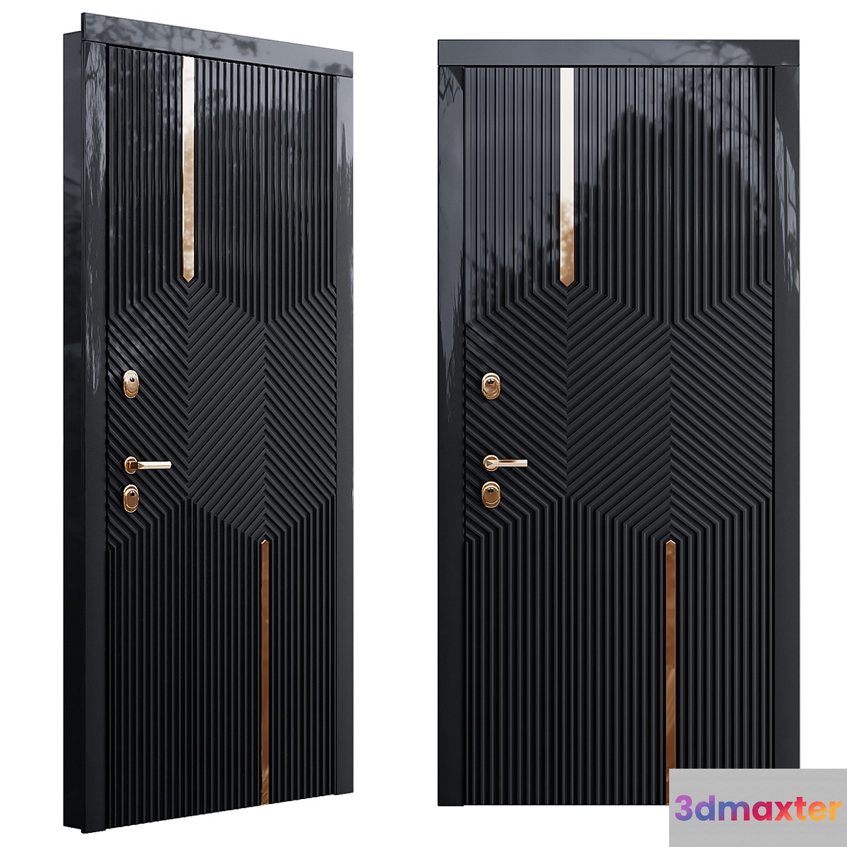 Art deco black front door - No.2