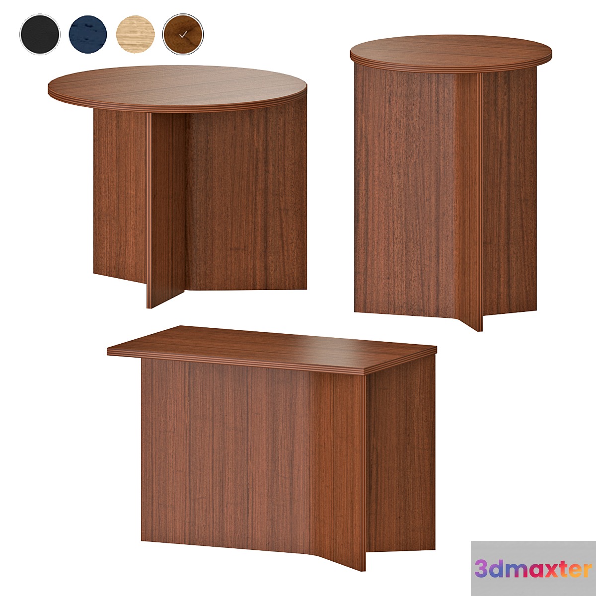 HAY WOOD SLIT SIDE TABLES 3D Max