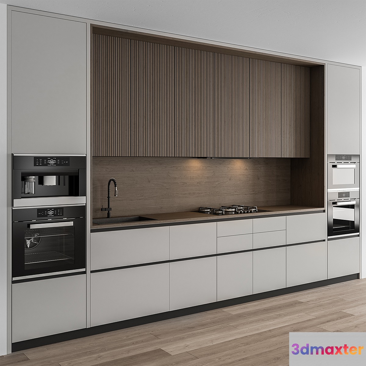Kitchen Modern - Wood and White Cabinets 96 - No.2