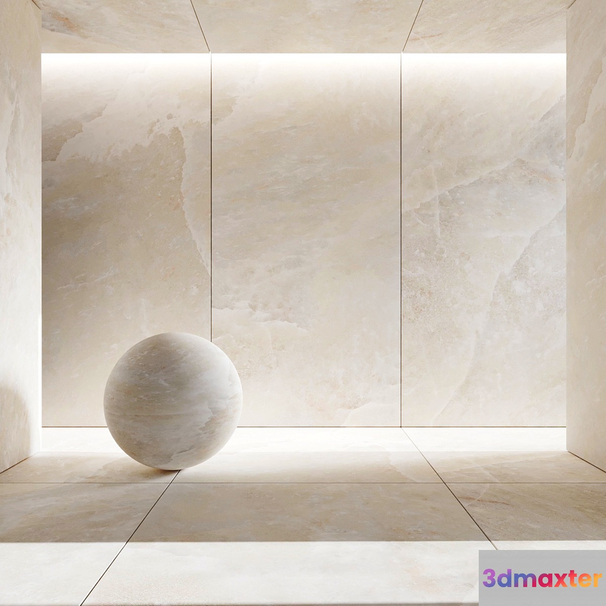 White Gold Porcelain Tile 3D Max
