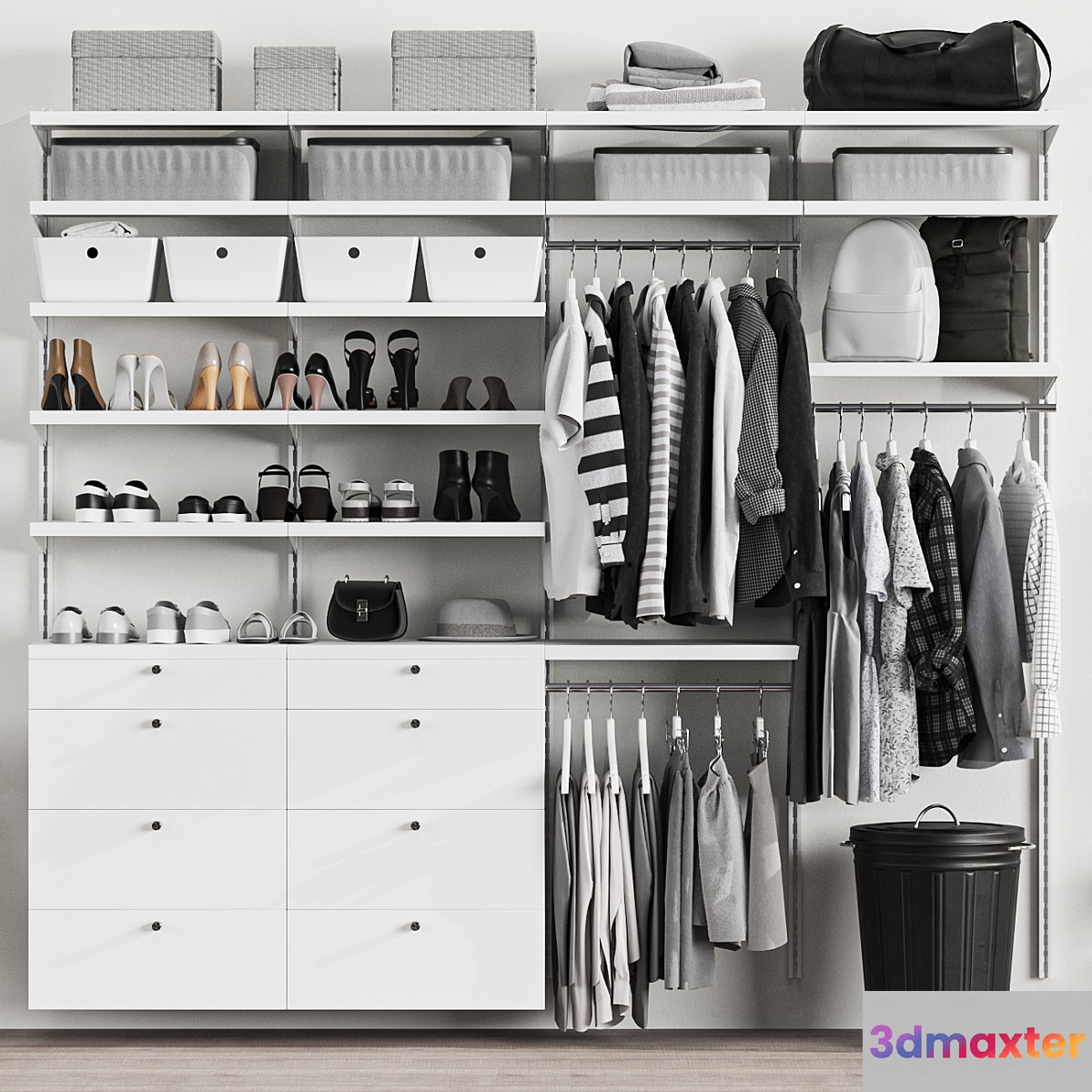 Wardrobe 14 clothes black and white - No.2