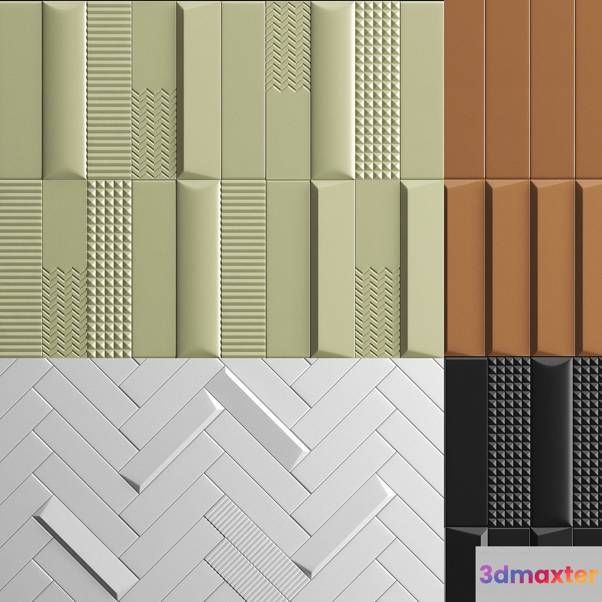 BISCUIT TILE-STONE SOURCE 3D PANEL 3D Max