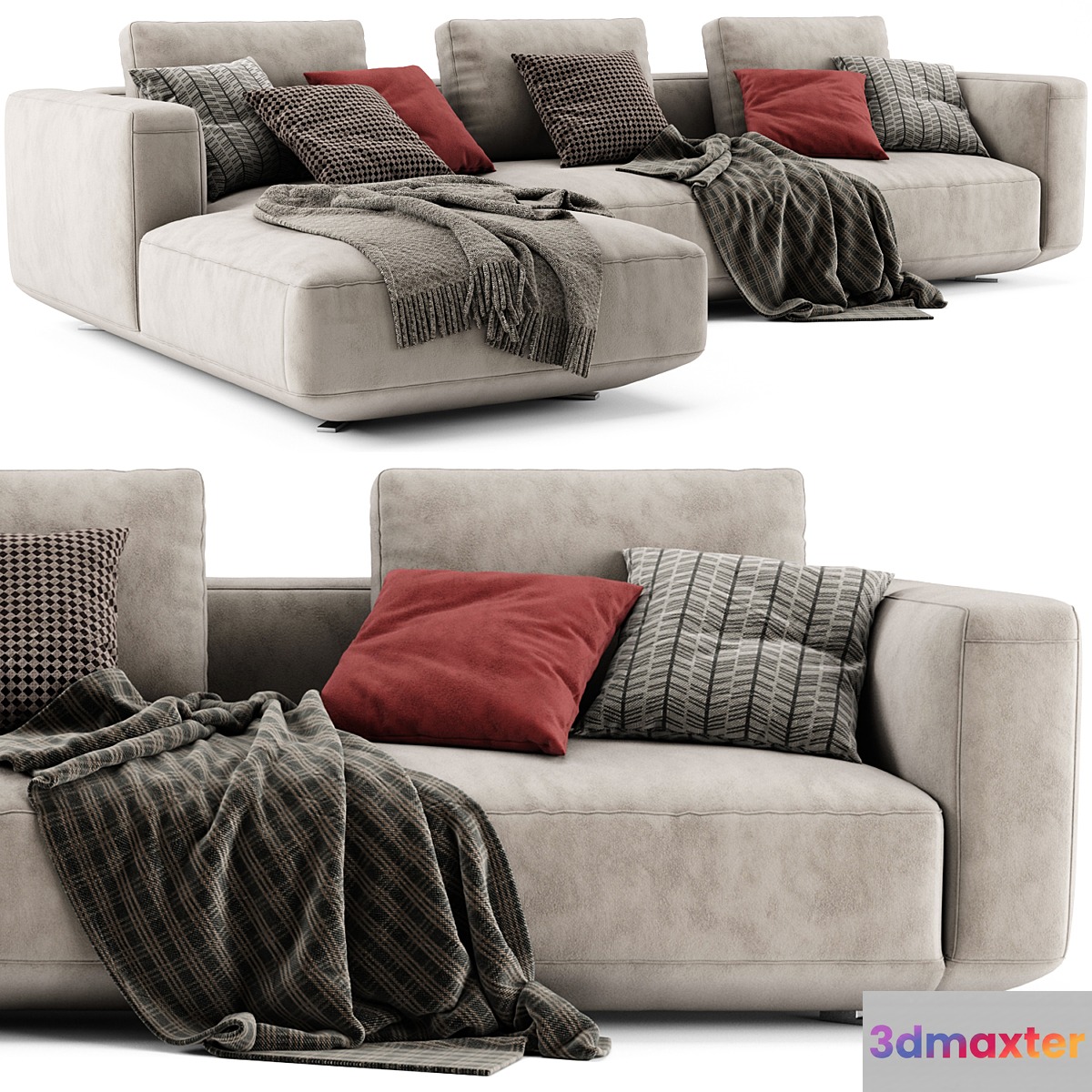 Zanotta Pianoalto Chaise Longue Sofa 3D Max