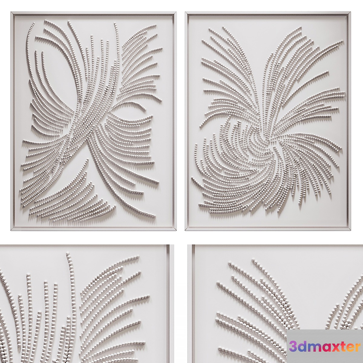 Panel White Diptych 3D Max