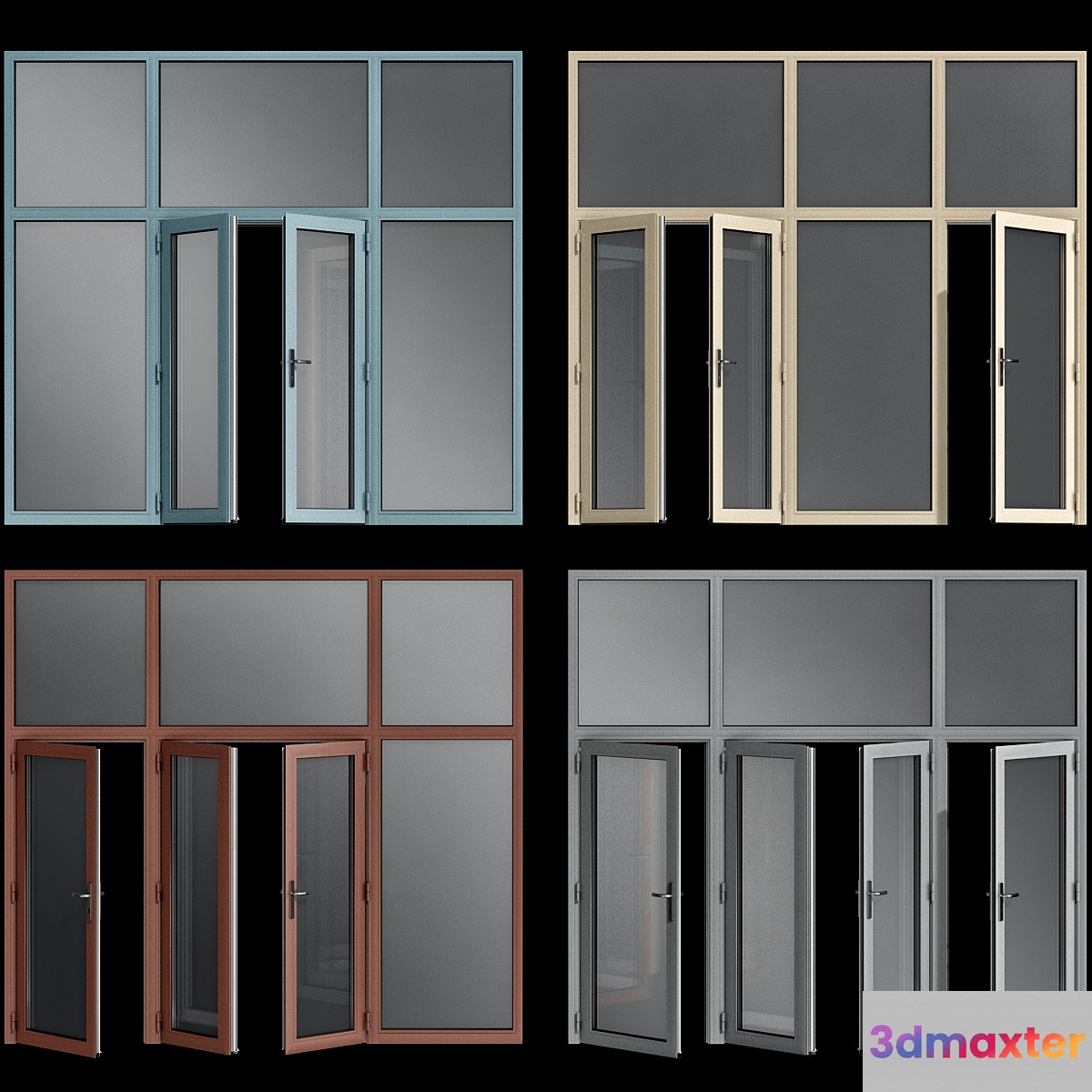 Stained aluminum doors