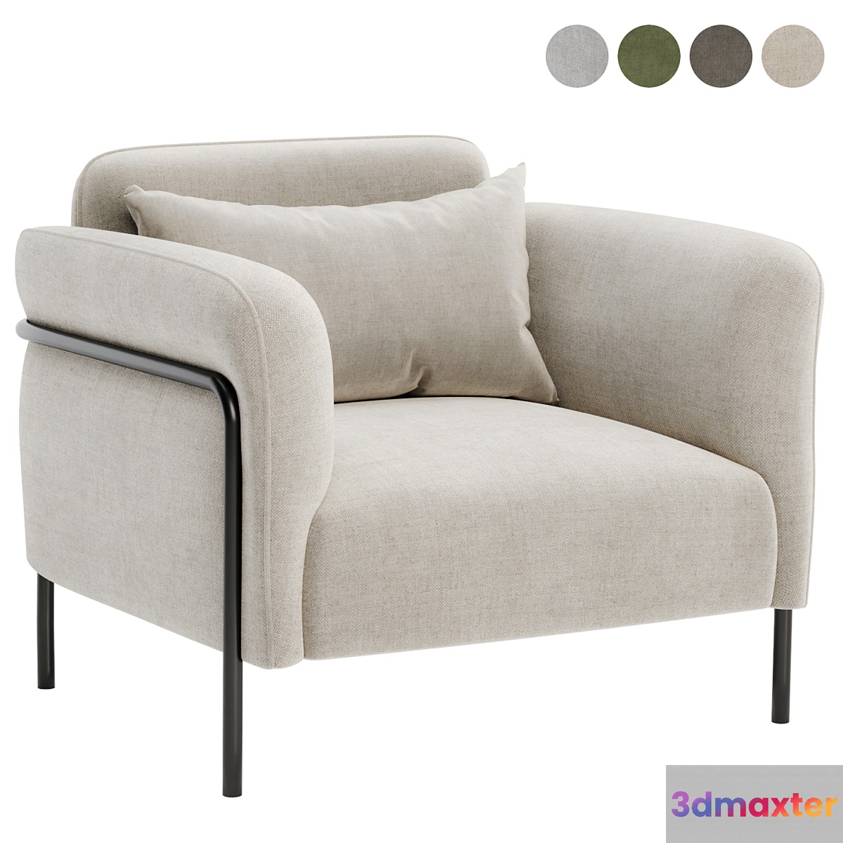 Fauteuil in fluweel Alistair armchair - No.2