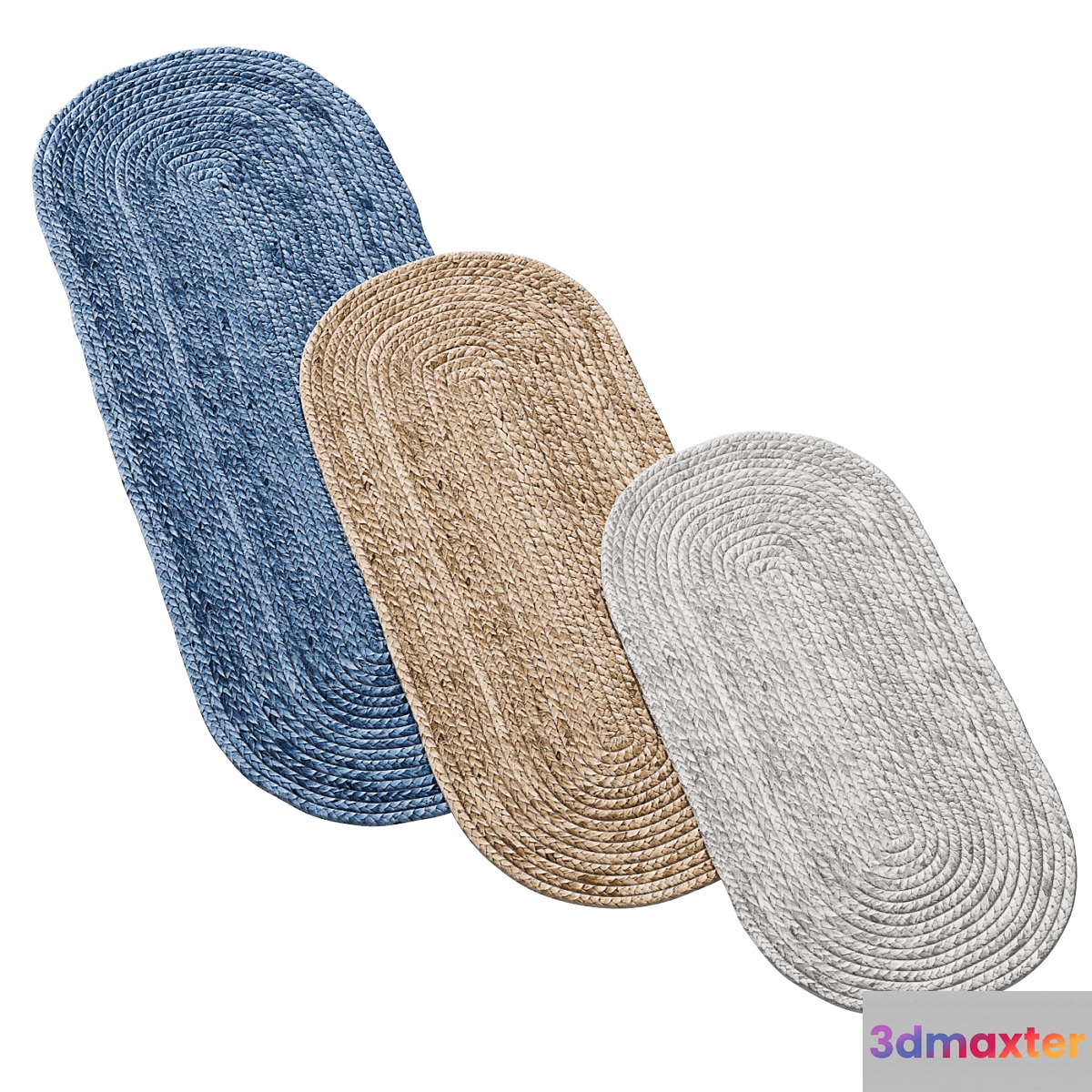 Natural Oval shape long Braided Jute Rug