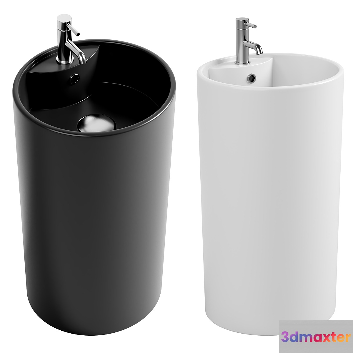 Washbasin SantiLine SL-4003MB matt black 3D Max