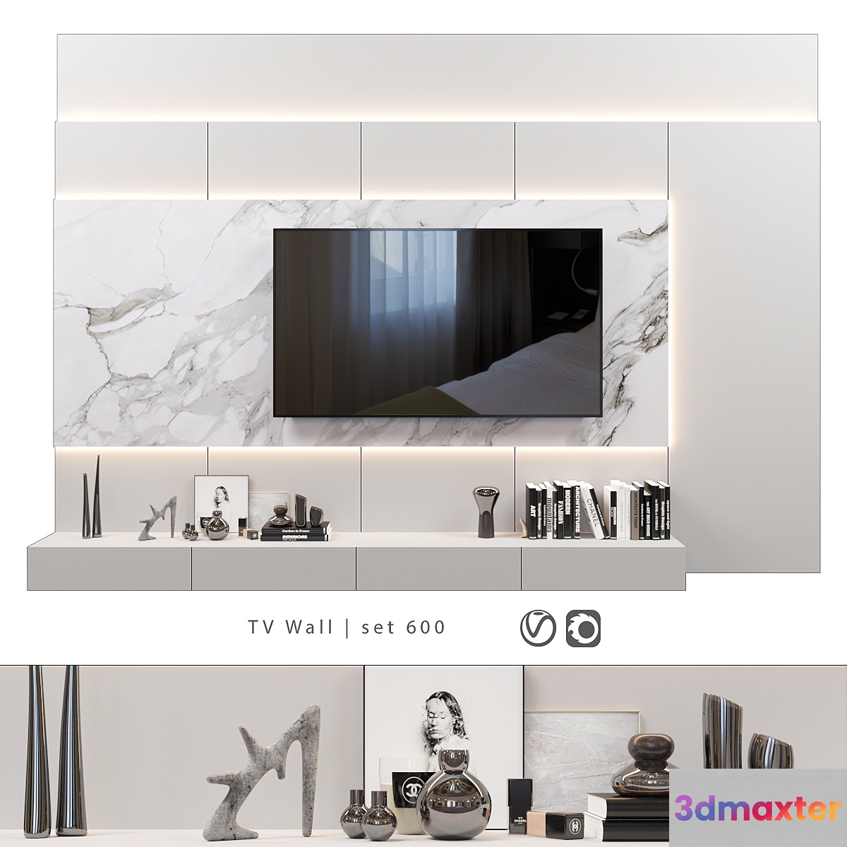 TV Wall | set 600 3D Max