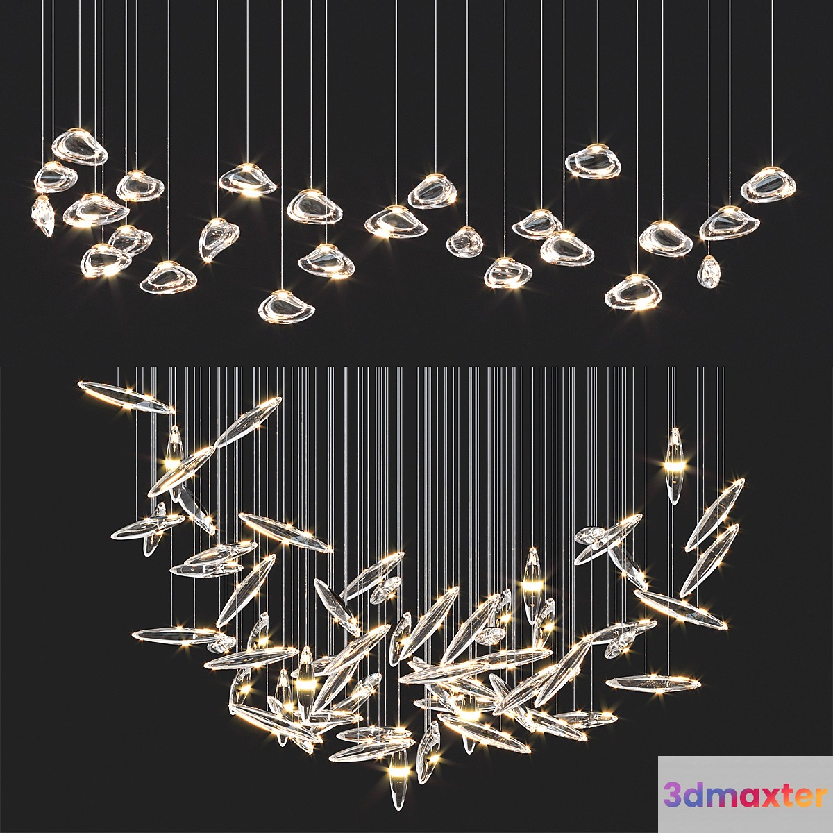 Ocher Droplight Chandelrers