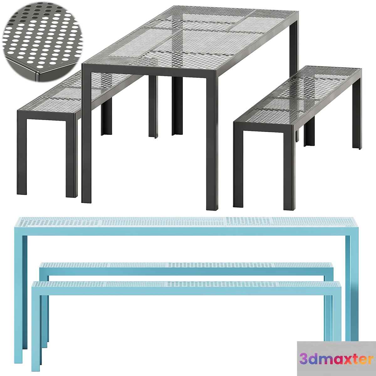 Areal Table and Bench by Nola Industrier _ Garden set