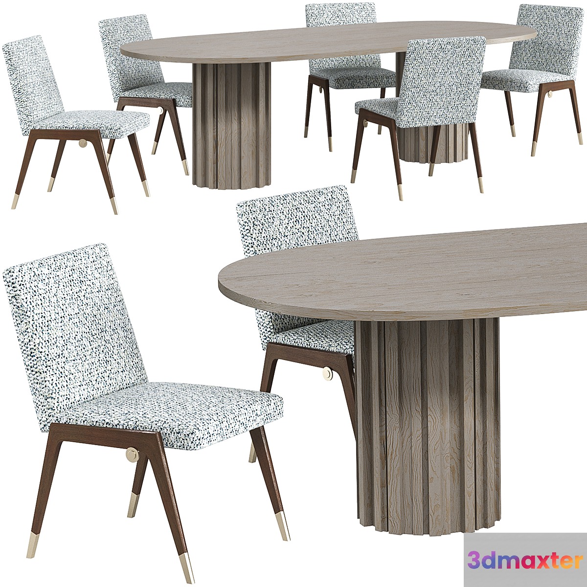 Dining table Baker McGuire Huxley and chair Baker McGuire Sling 3D Max