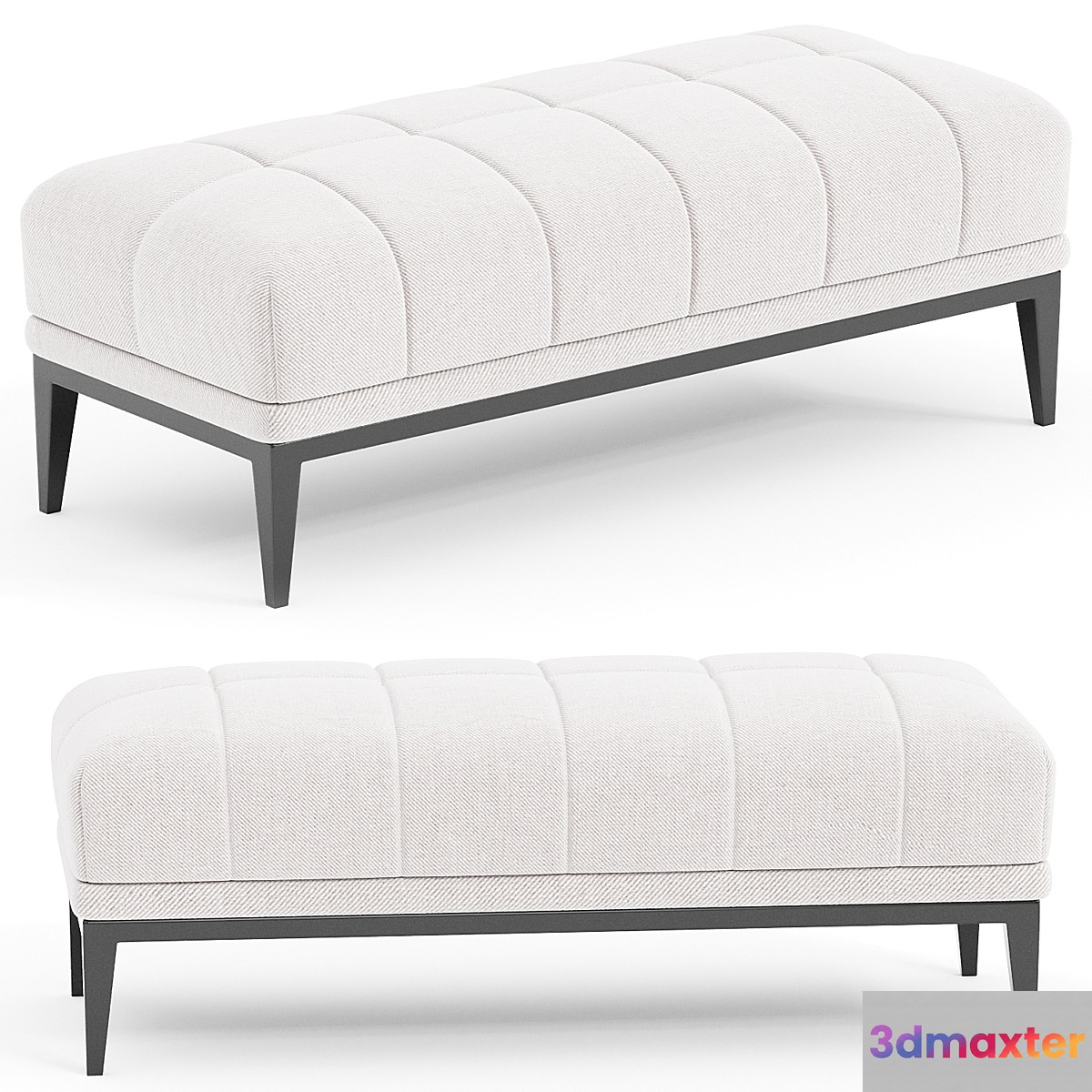 Eichholtz Aurelio White Tufted Upholstered Bench