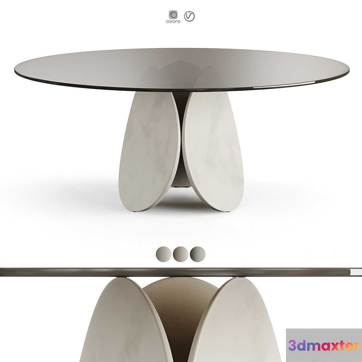 Cattelan Italia Maxim Argile Glass Table