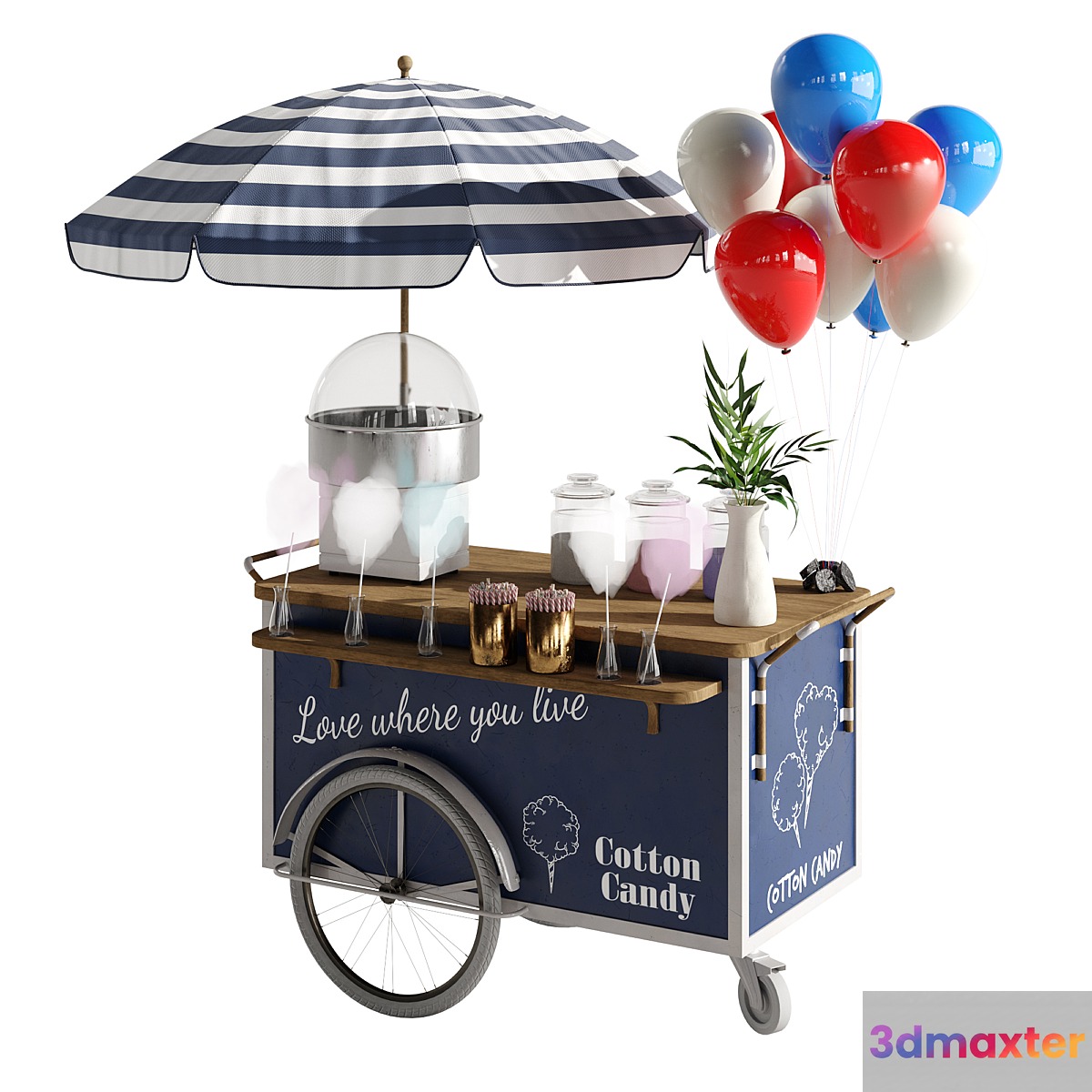 Cotton candy cart 3D Max