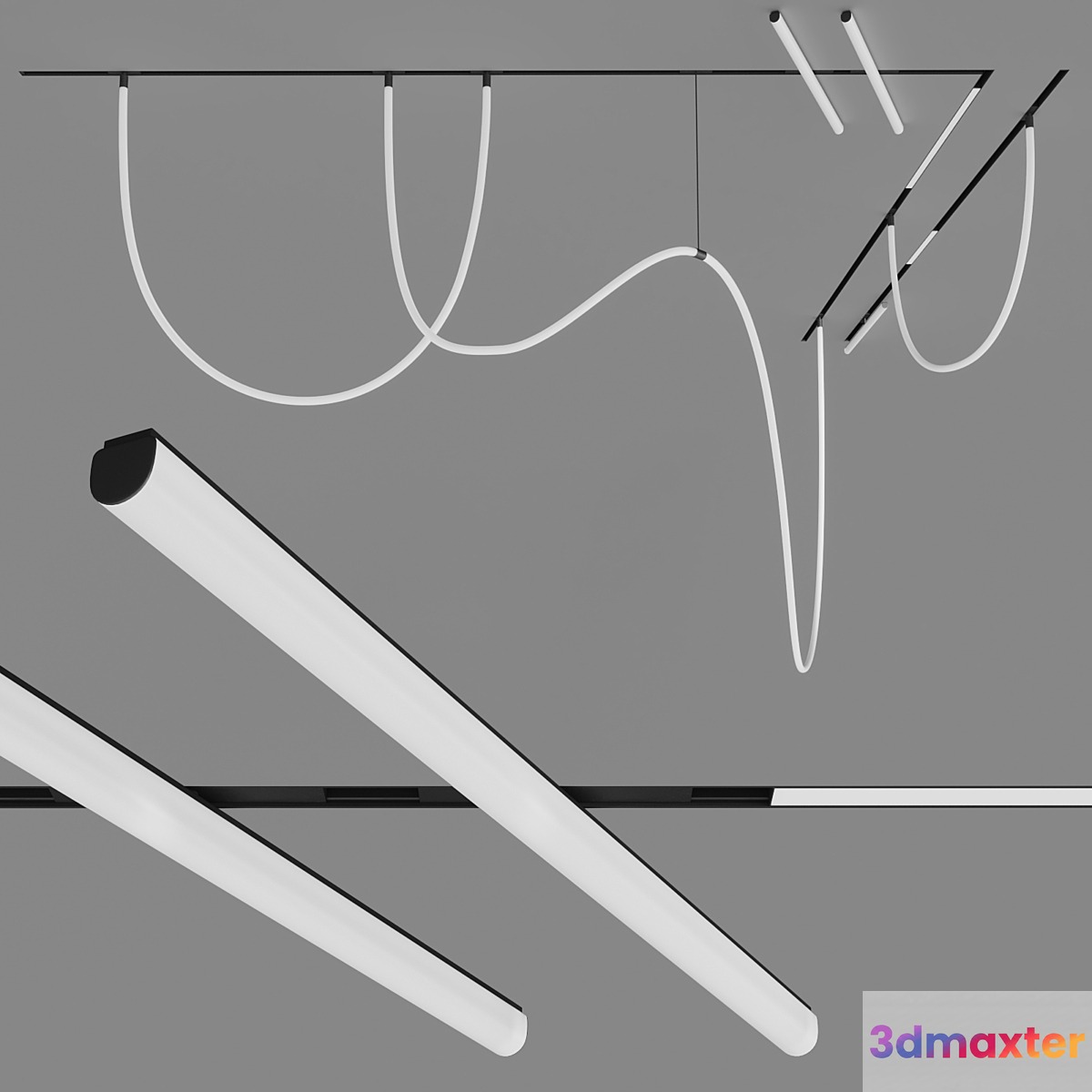 Track system Centersvet FREELIGHT_ TUBE_ LINE 3D Max