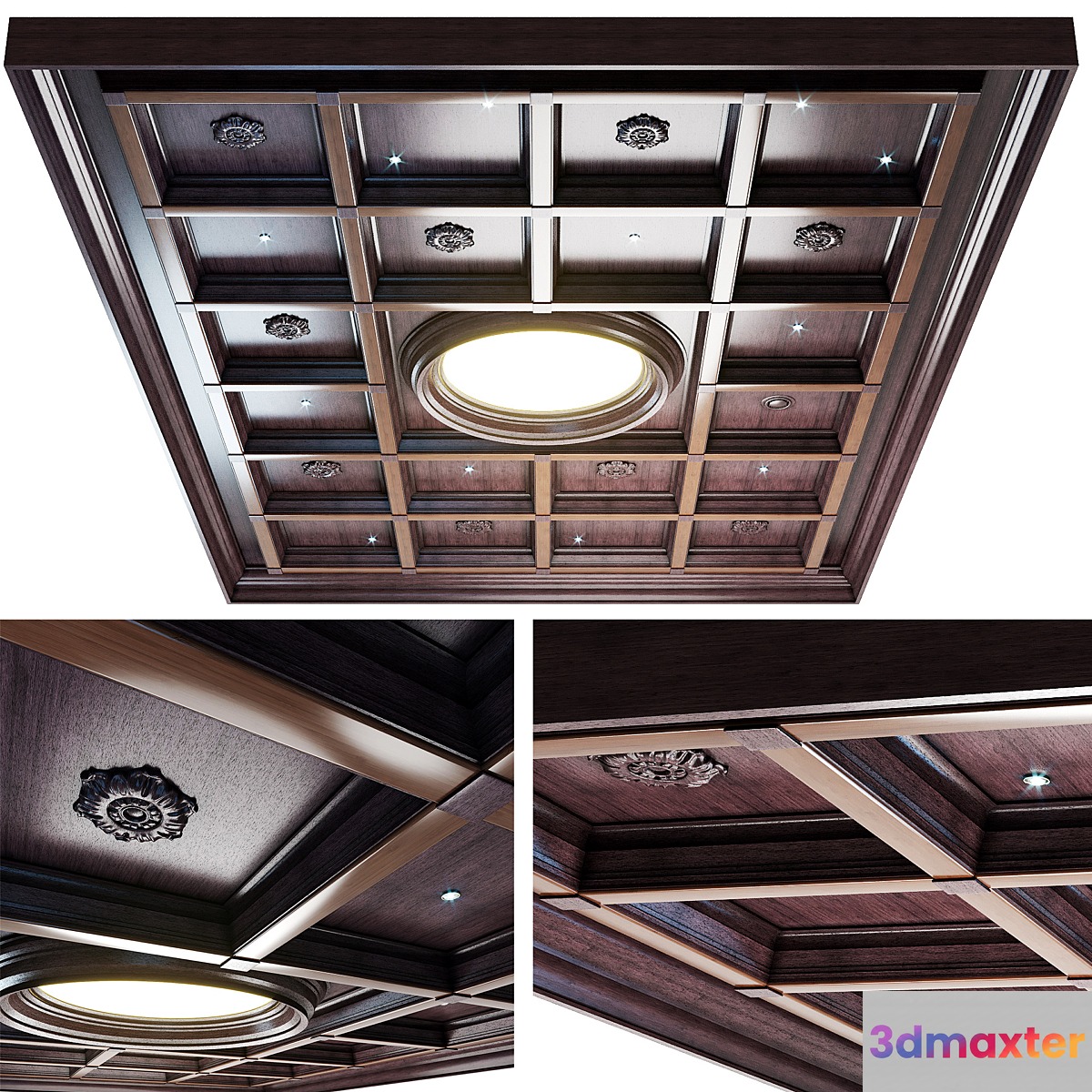 Set for coffered ceiling No. 4 - wenge color