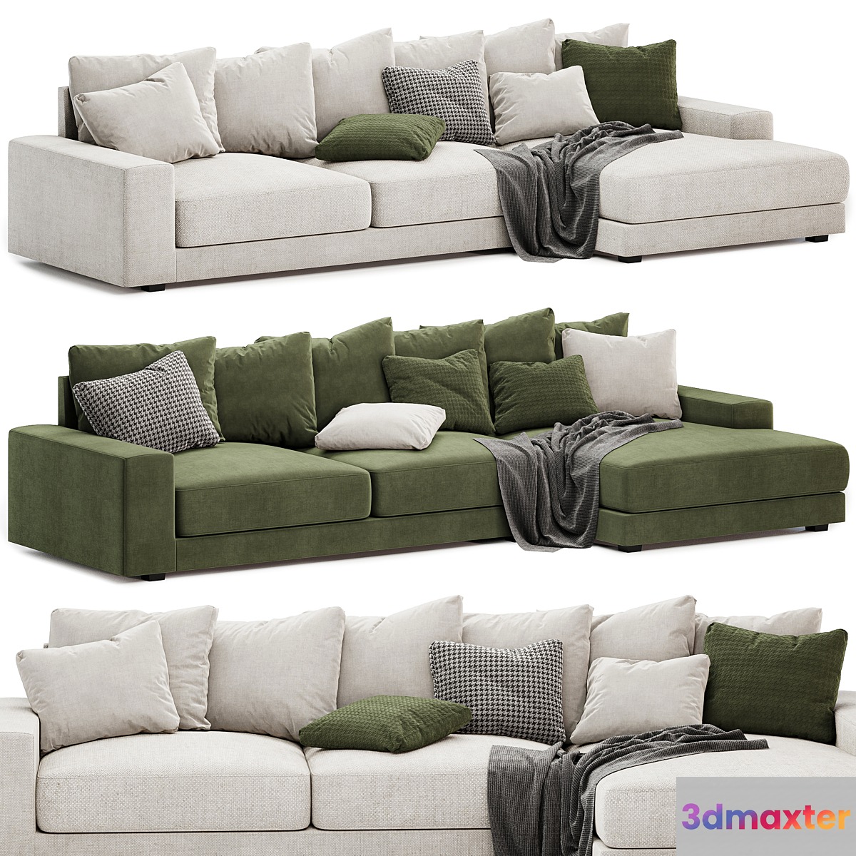 Kai 3seat chaise lounge 3D Max