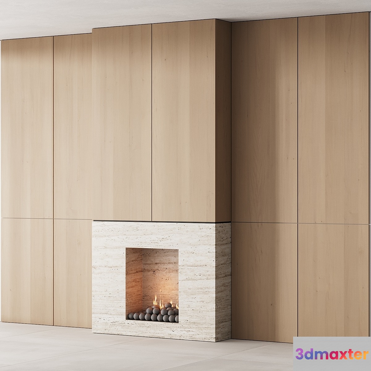 159 fireplace decorative wall kit 05 minimal wood travertine 00