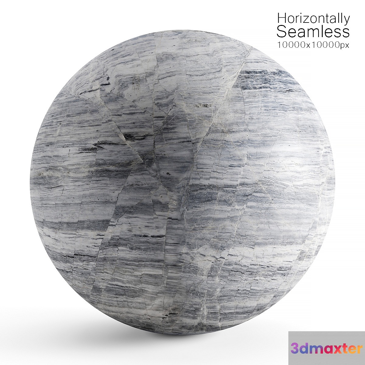 Seamless horizontal gray marble material 3D Max