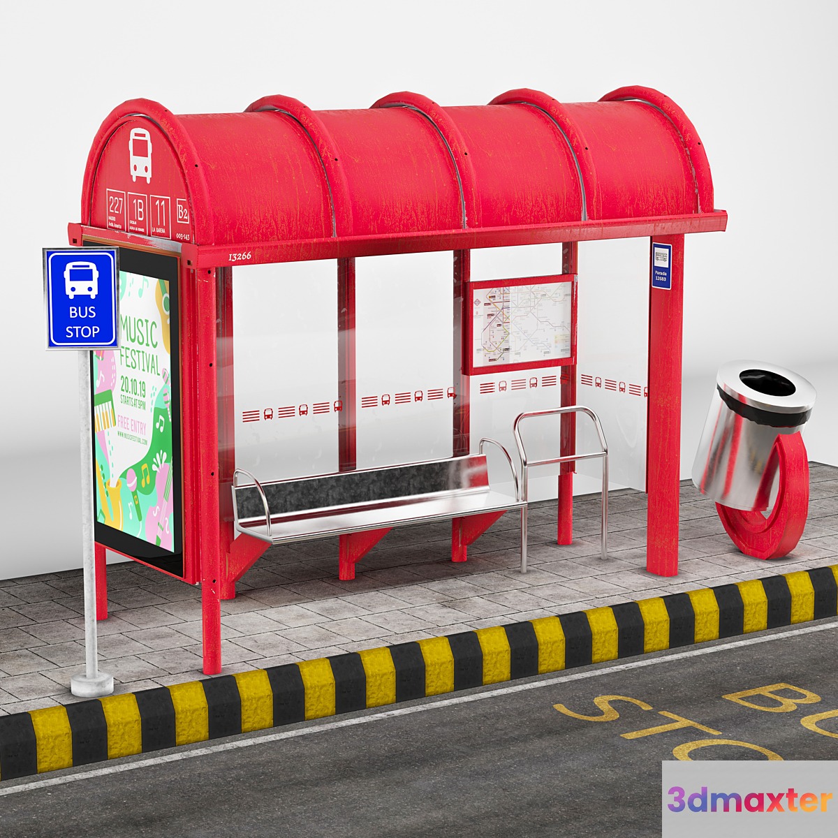 BUS STOP 01 3D Max