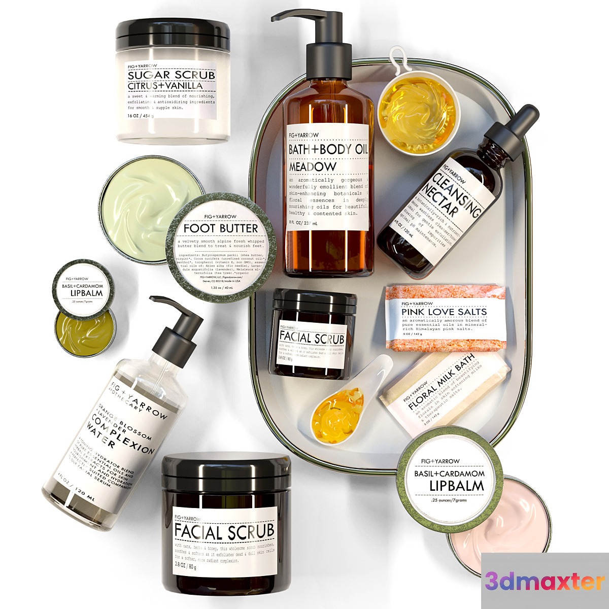 A set of cosmetics for the bathroom or beauty salon. Bathroom accessories