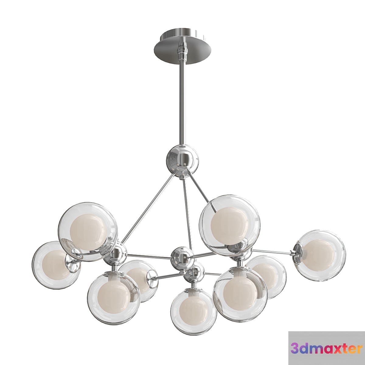 Hanging chandelier chrome 14439_C Chrome 3D Max