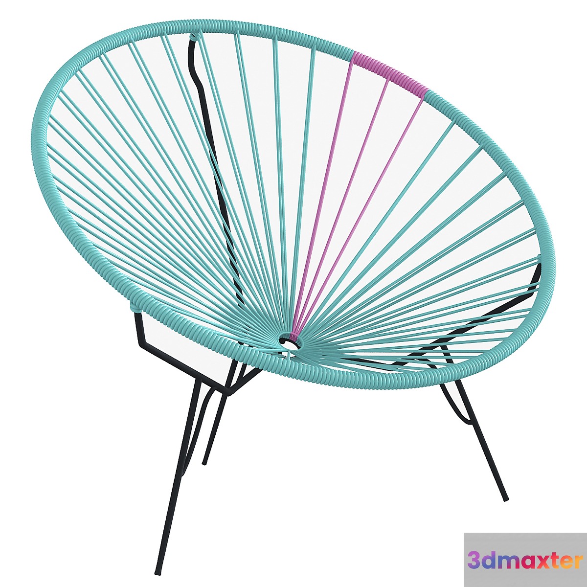 Acapulco blue round chair authentic