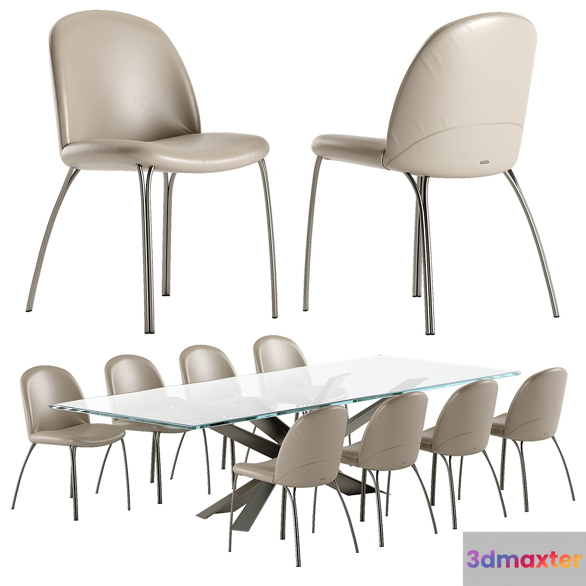 Cattelan Italia Lancer table Holly chair set