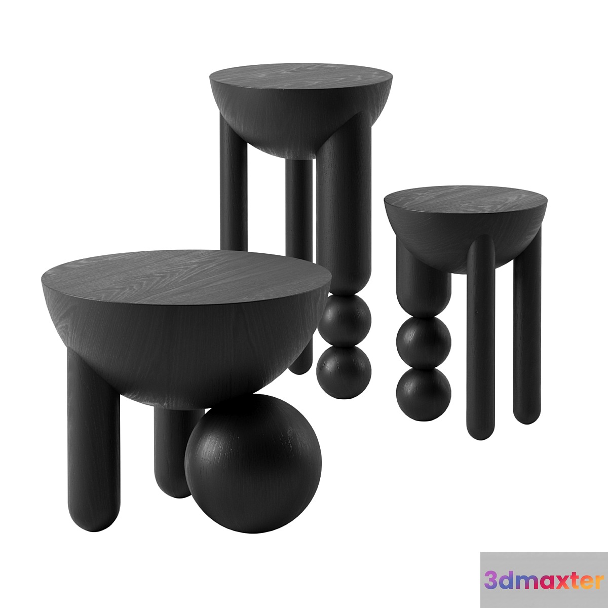 Profiterole side tables by Bohinc Studio 3D Max