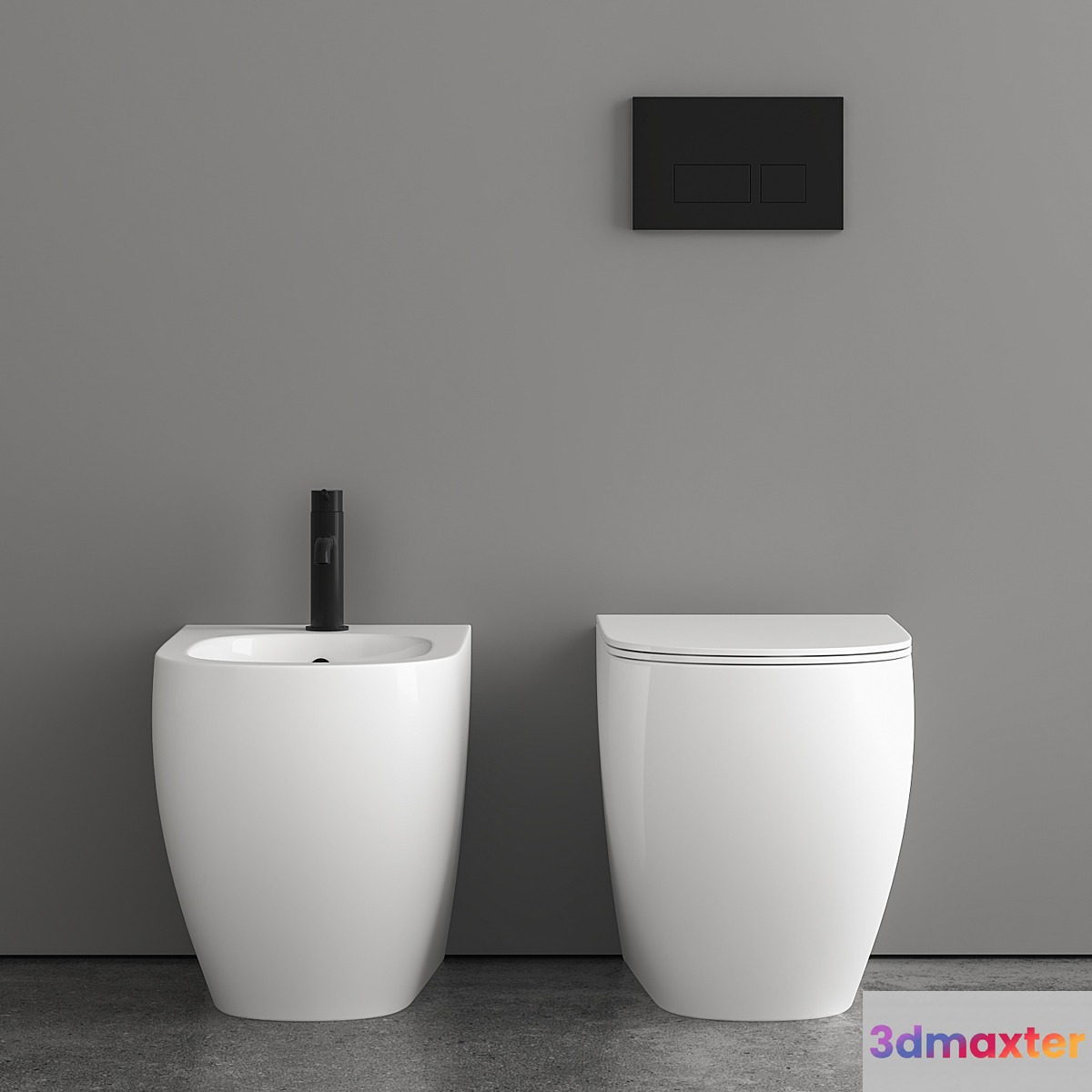 Nic Toilet and Bidet Pin Serie 3D Max