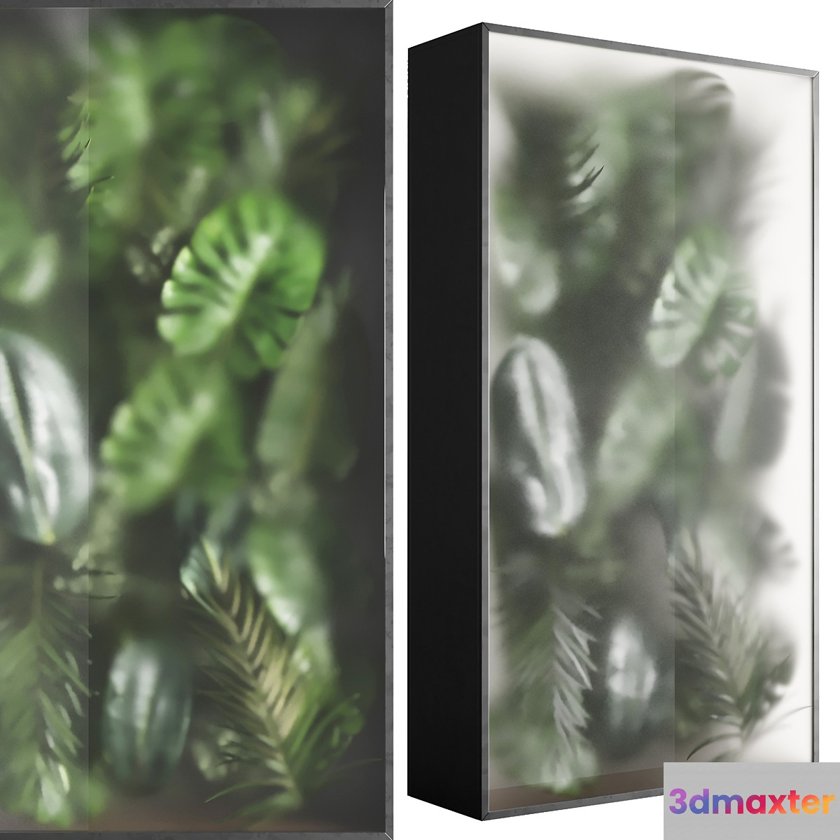 light box with tropical leaf garden in frame glass Smoked 01 - No.2
