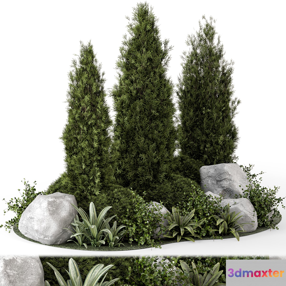 Outdoor Garden Set Bush and Tree - Garden Set 846