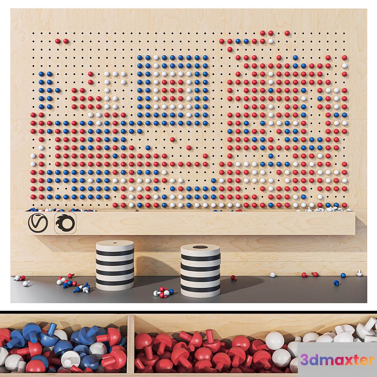 Wooden game board for nursery No. 2 - No.4