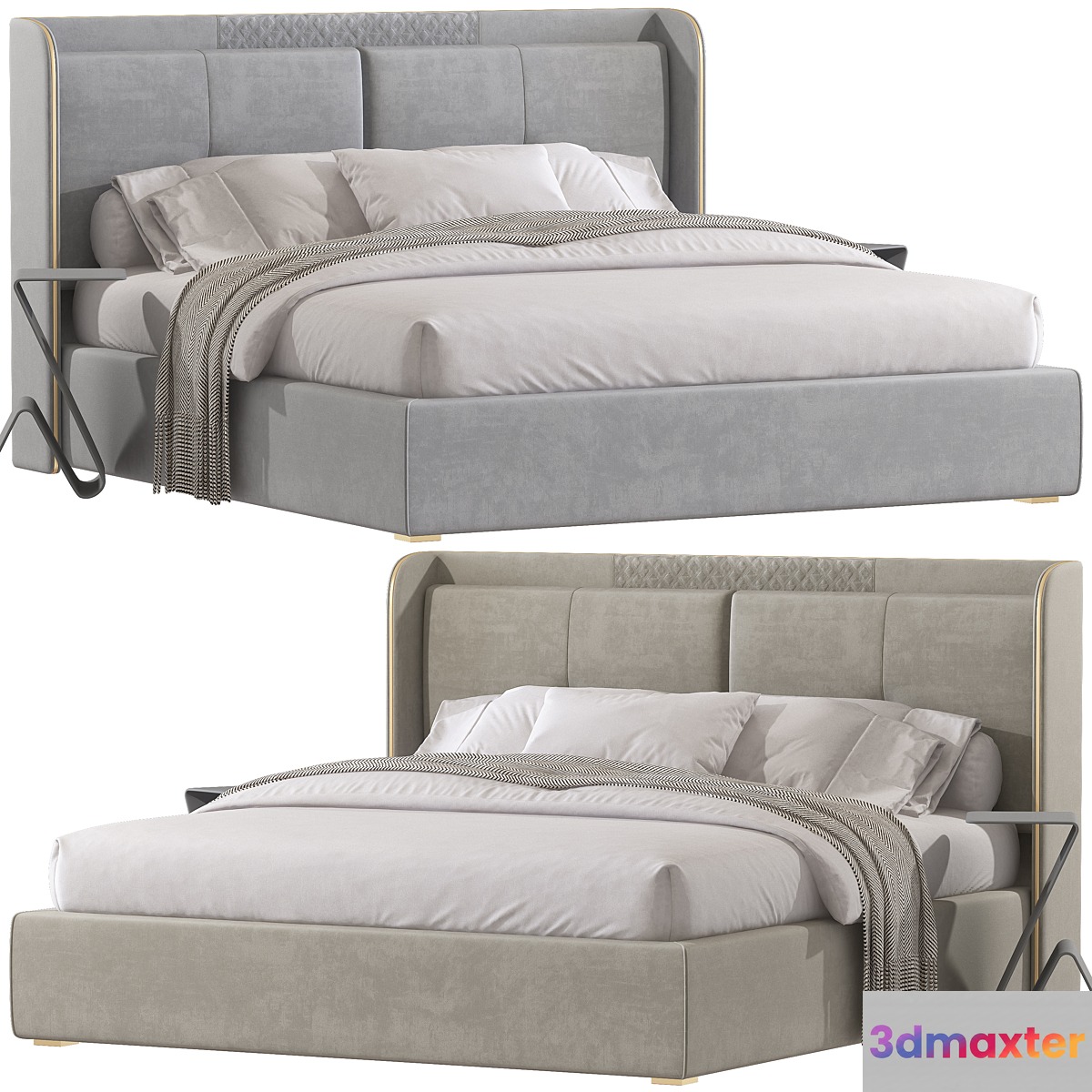 White Wingback Bed 102 - No.2