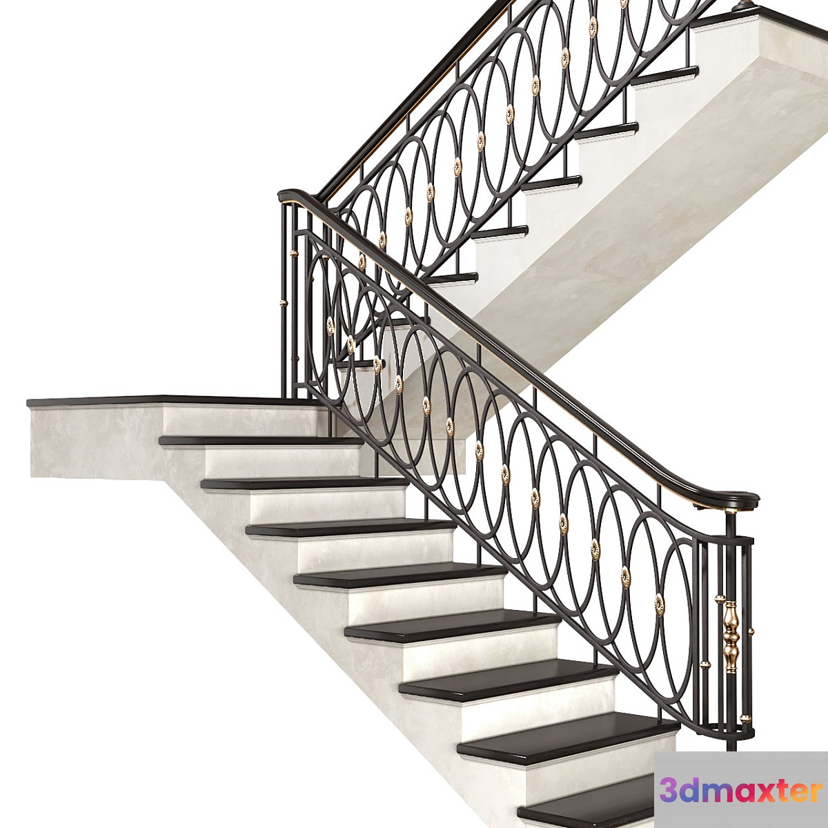 Modern stair staircase in Art Deco style.
