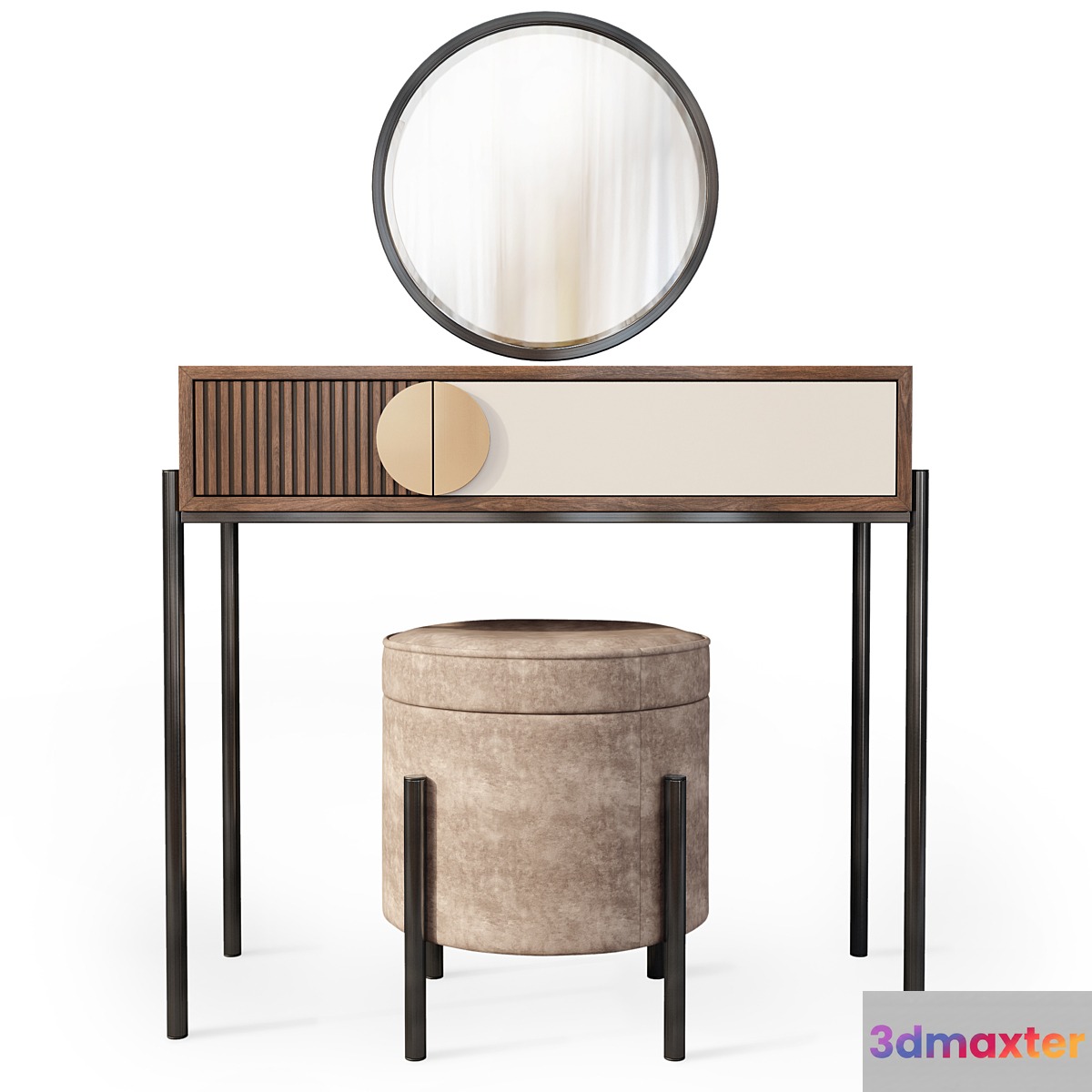 Dressing table with mirror Bergamo Wooden Kors 3D Max