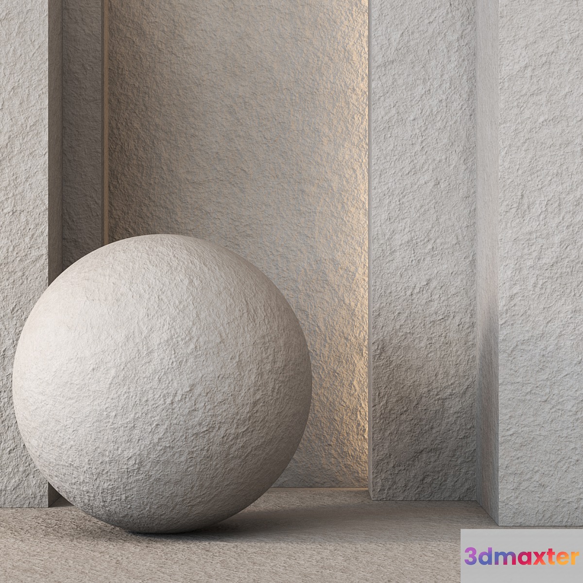 Stucco Wall Texture 4K - Seamless - 3 Color 3D Max