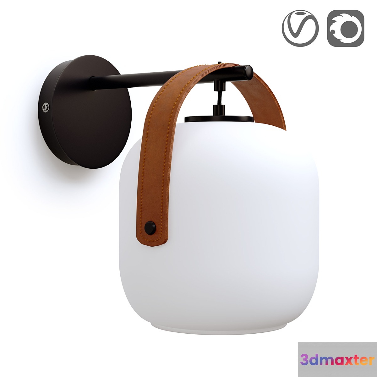 Wall lamp in metal and frosted glass Kasito