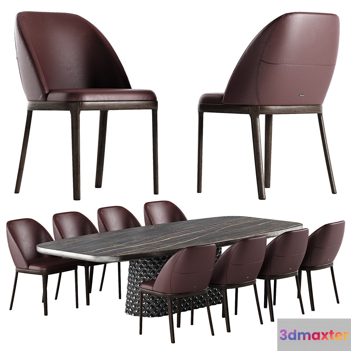 Cattelan Italia Atrium Keramik Premium table Mariel chair set - No.3