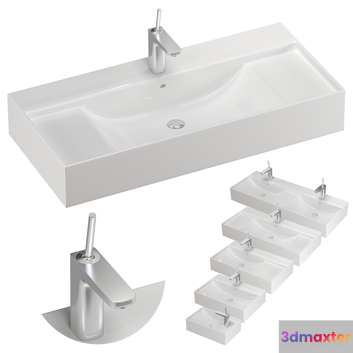 ROCA ONA washbasin set 01 3D Max