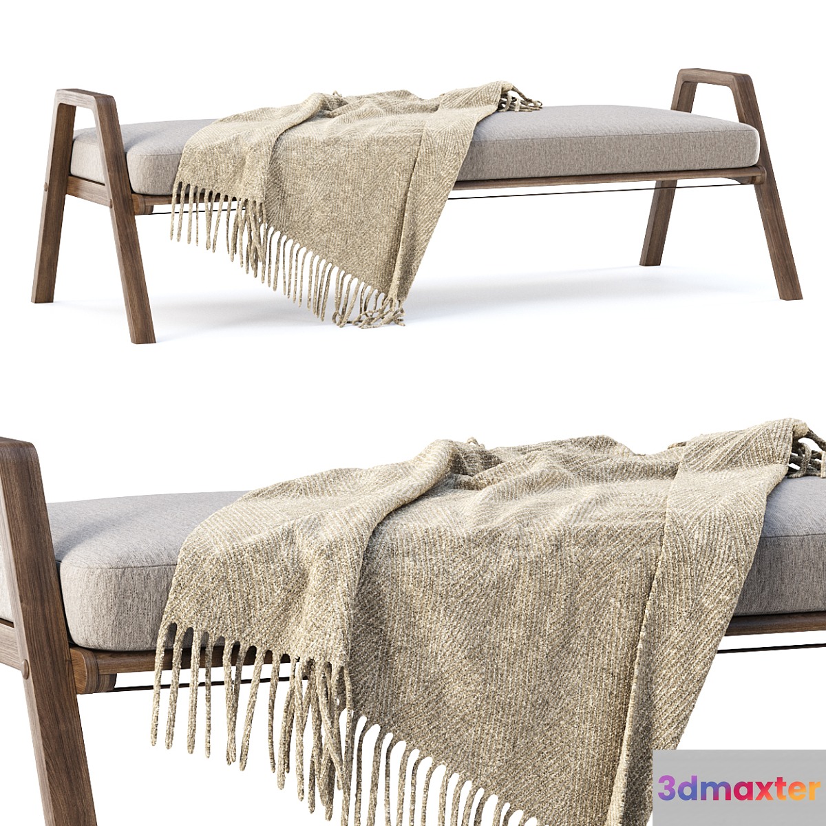 Mary wooden ottoman MR80 by Bpoint Design _ Wooden bench