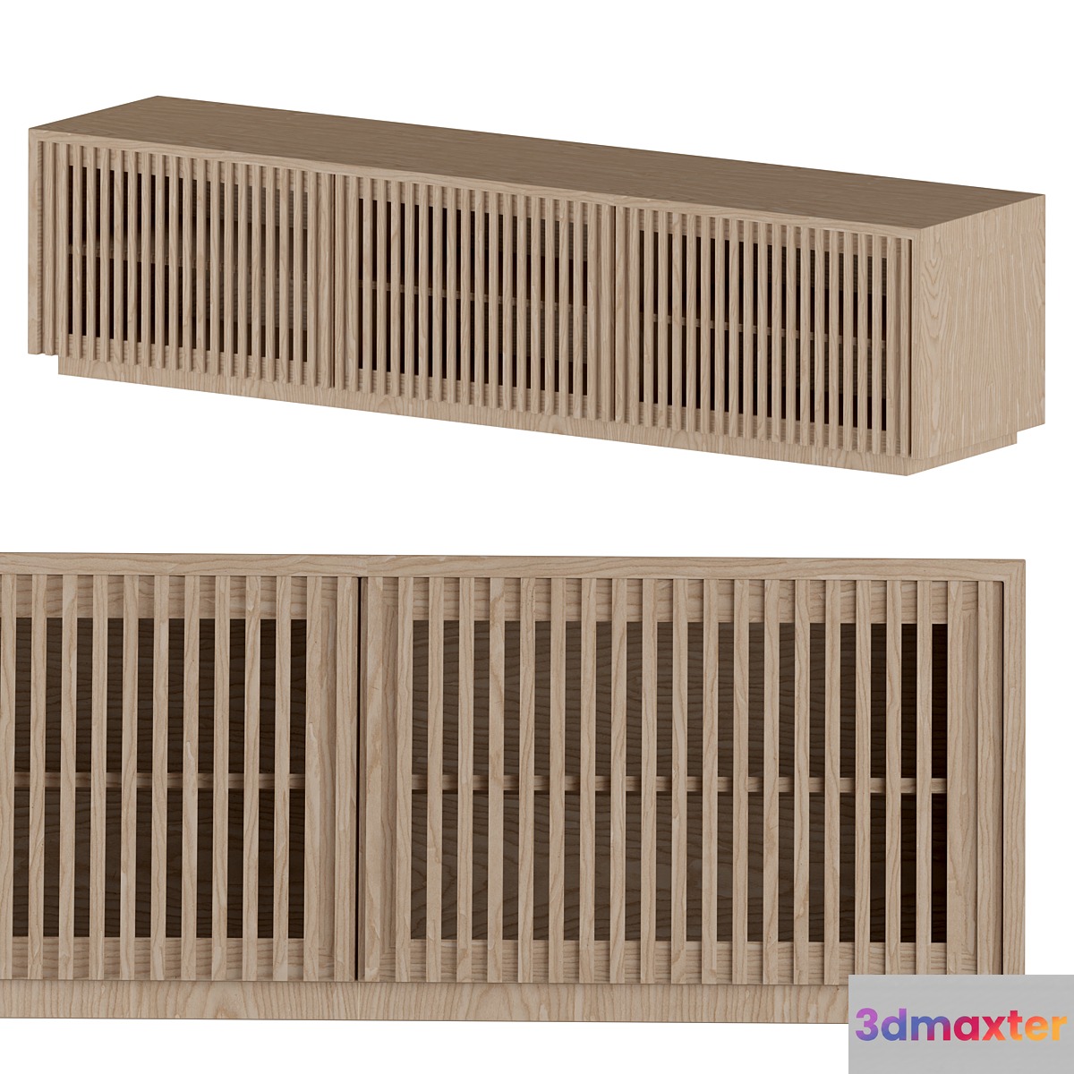 Modern Solid Wood TV Stand NO.06 3D Max