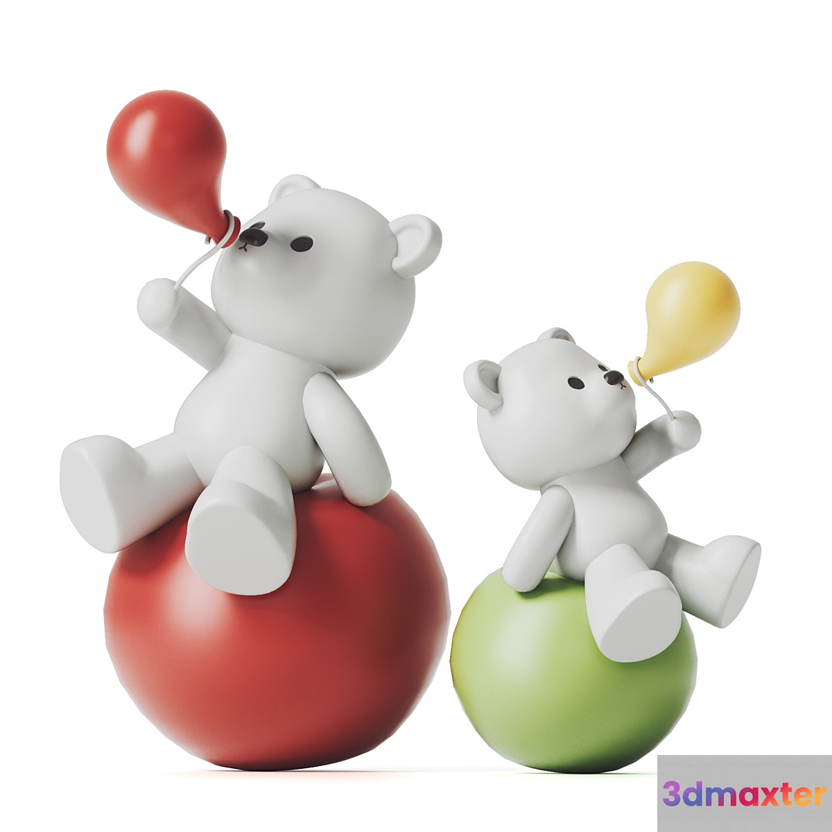 Teddy Bear and Balloons 3D Max