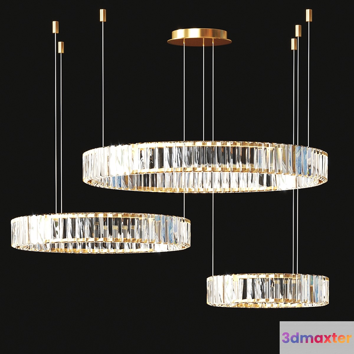 Roma Crystal Ring Chandelier 3D Max
